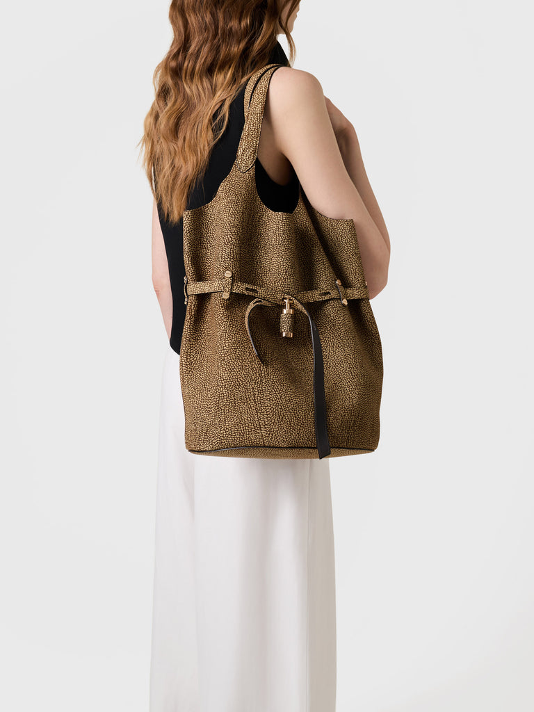 Borsa a spalla in Camoscio Op  - PREMIERE SECCHIELLO LARGE - Borbonese