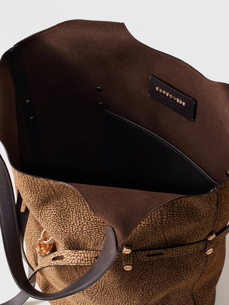 Borsa a spalla in Camoscio Op  - PREMIERE SECCHIELLO LARGE - Borbonese