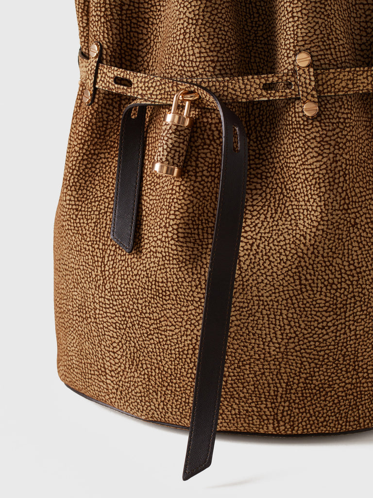 Borsa a spalla in Camoscio Op  - PREMIERE SECCHIELLO LARGE - Borbonese