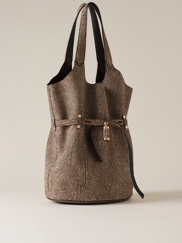 Borsa a spalla in Camoscio Op  - PREMIERE SECCHIELLO LARGE - Borbonese