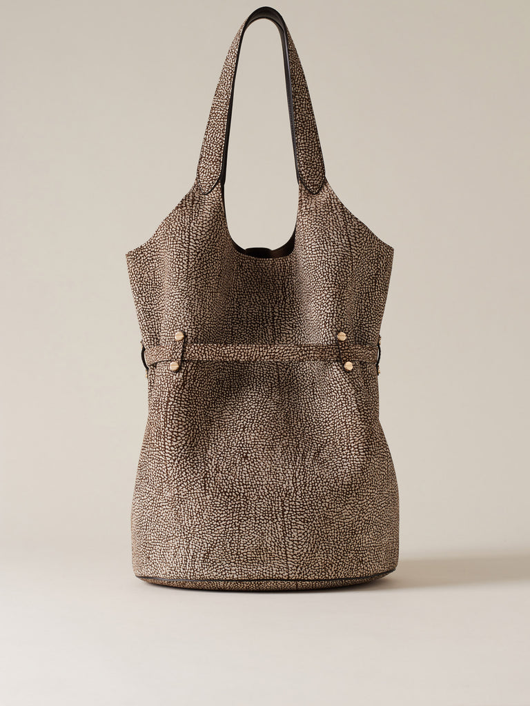 Borsa a spalla in Camoscio Op  - PREMIERE SECCHIELLO LARGE - Borbonese