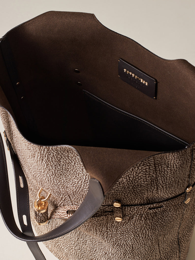 Borsa a spalla in Camoscio Op  - PREMIERE SECCHIELLO LARGE - Borbonese