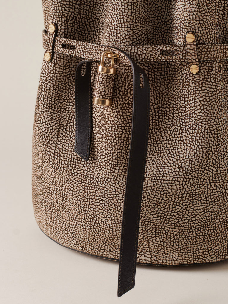 Borsa a spalla in Camoscio Op  - PREMIERE SECCHIELLO LARGE - Borbonese