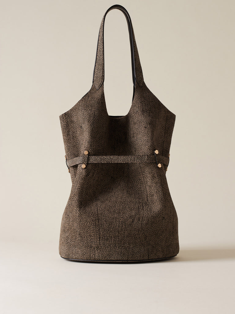 Op Suede Shoulder bag - PREMIERE BUCKET BAG LARGE - Borbonese
