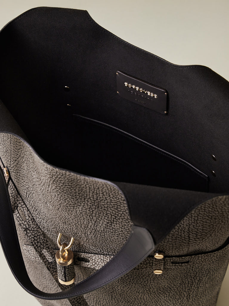 Op Suede Shoulder bag - PREMIERE BUCKET BAG LARGE - Borbonese