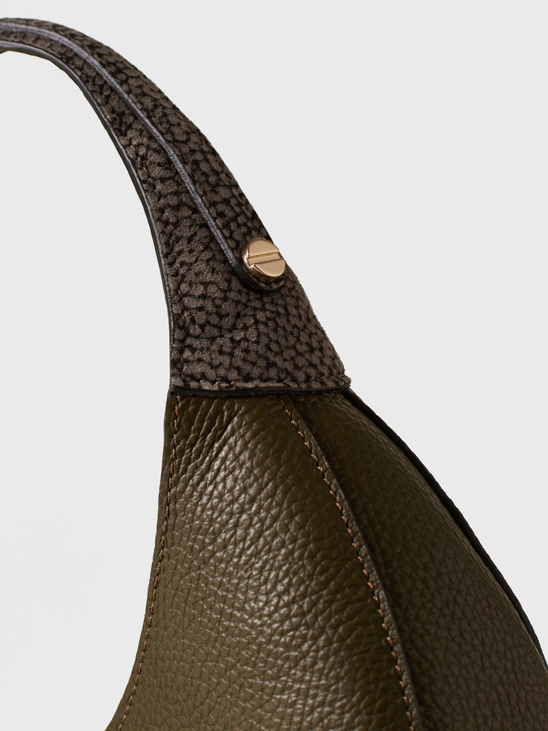 Leather Handbag - FULL MOON HOBO BAG MEDIUM - Borbonese