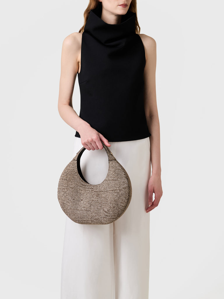 Op Suede handbag - FULL MOON HOBO MEDIUM BAG - Borbonese