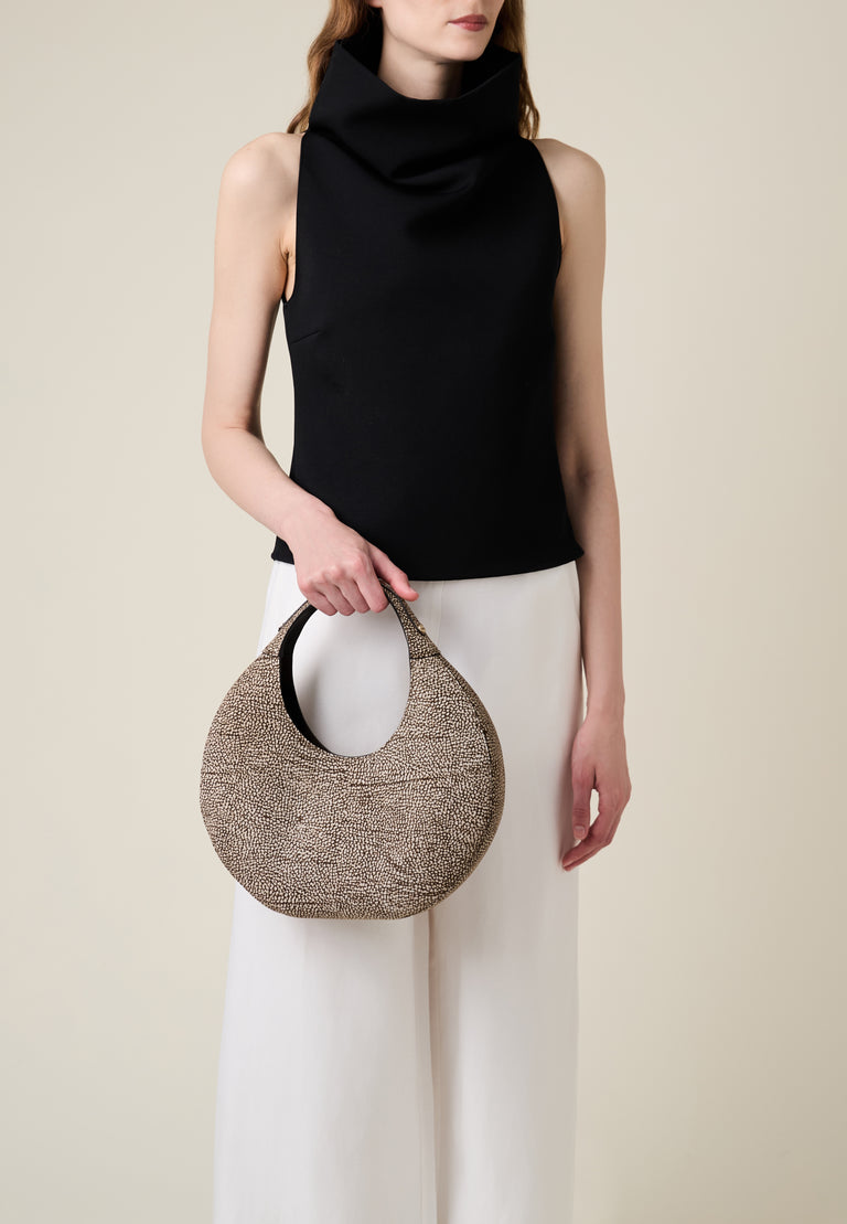 Op Suede handbag - FULL MOON HOBO MEDIUM BAG - Borbonese