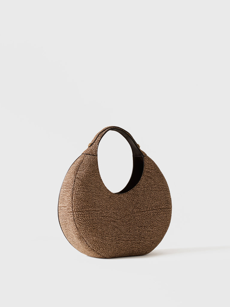 Op Suede handbag - FULL MOON HOBO MEDIUM BAG - Borbonese