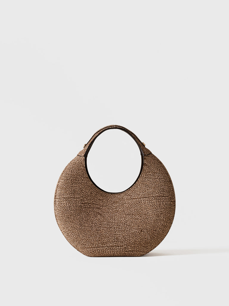 Op Suede handbag - FULL MOON HOBO MEDIUM BAG - Borbonese