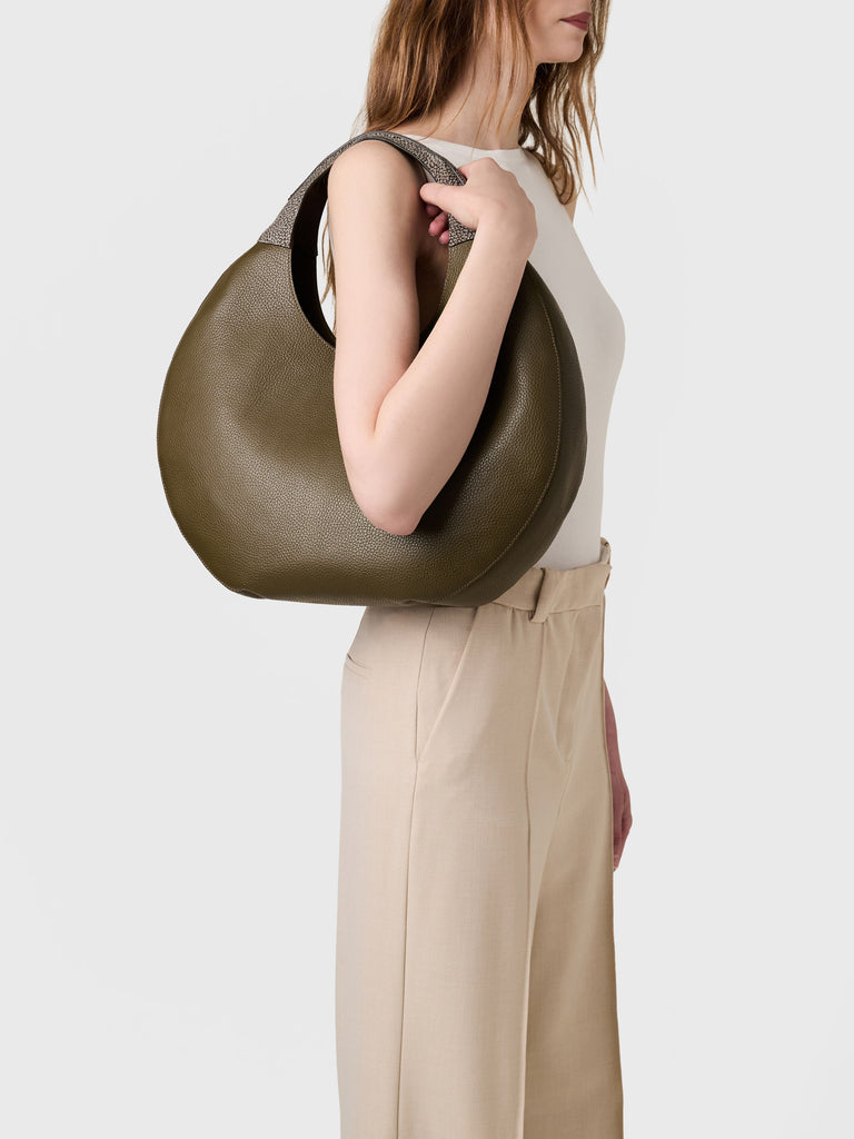 Borsa a mano di Pelle - FULL MOON BORSA HOBO LARGE - Borbonese
