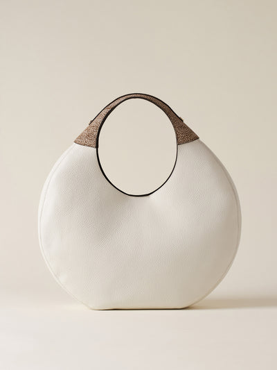 FULL MOON BORSA HOBO LARGE - White addiction - Borbonese