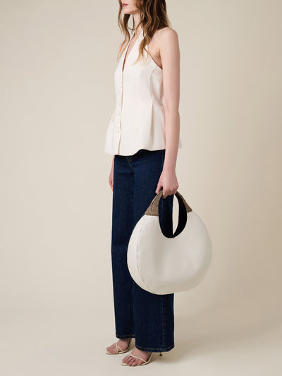 FULL MOON BORSA HOBO LARGE - White addiction - Borbonese