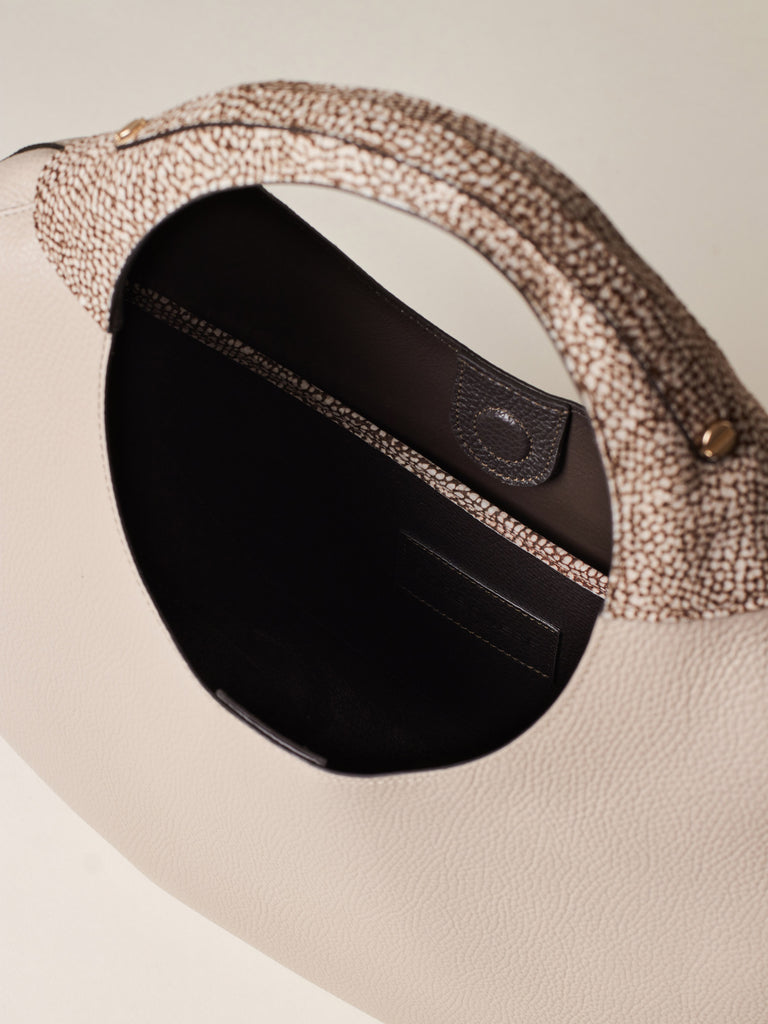 Leather Handbag - FULL MOON HOBO BAG LARGE - Borbonese