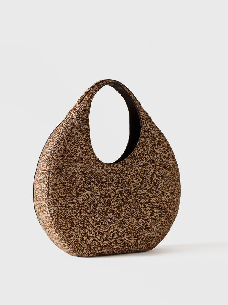 Borsa a mano di Camoscio Op - FULL MOON BORSA HOBO LARGE - Borbonese