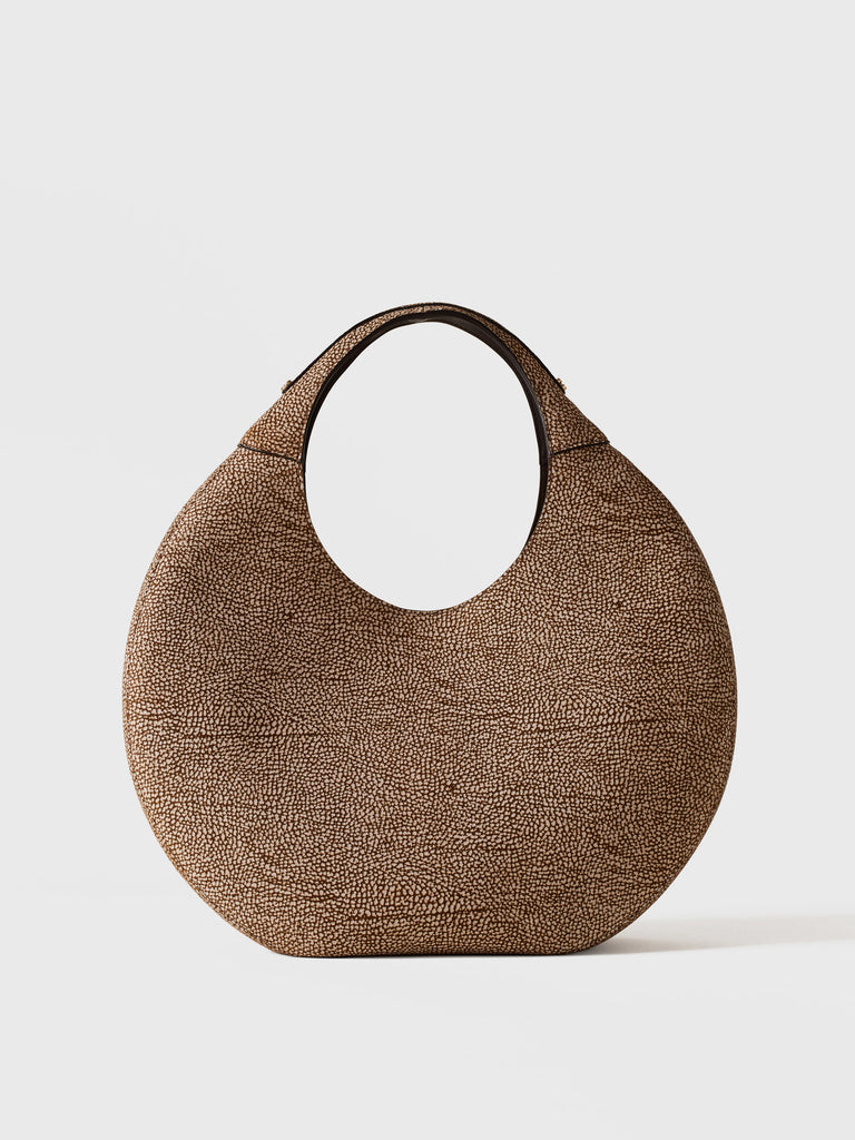 Borsa a mano di Camoscio Op - FULL MOON BORSA HOBO LARGE - Borbonese