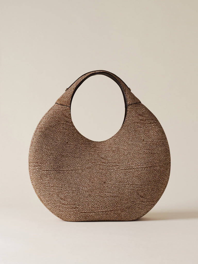 Op Suede handbag - FULL MOON HOBO BAG LARGE - Borbonese