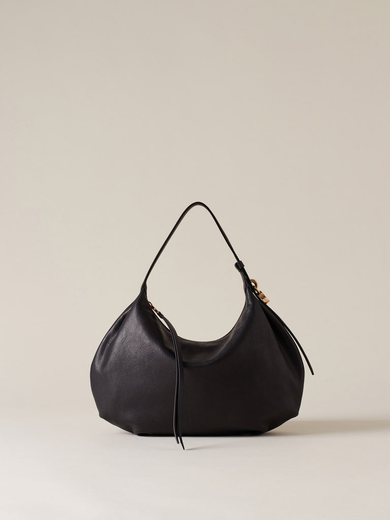Leather Handbag - PRIVE HOBO BAG SMALL - Borbonese