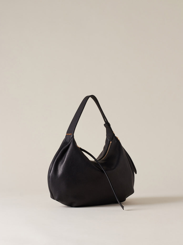 Leather Handbag - PRIVE HOBO BAG SMALL - Borbonese