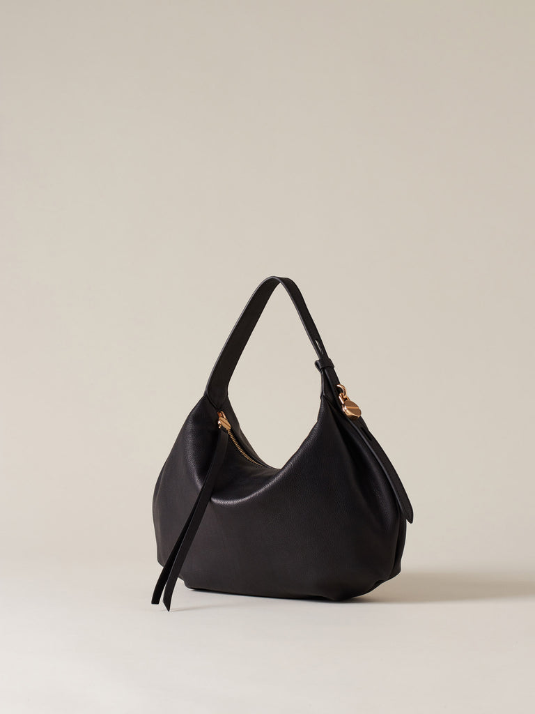 Leather Handbag - PRIVE HOBO BAG SMALL - Borbonese