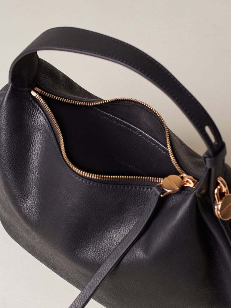 Leather Handbag - PRIVE HOBO BAG SMALL - Borbonese
