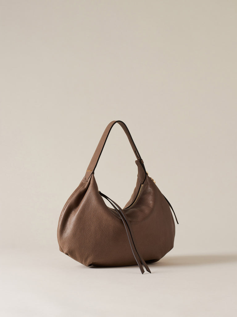 Leather Handbag - PRIVE HOBO BAG SMALL - Borbonese