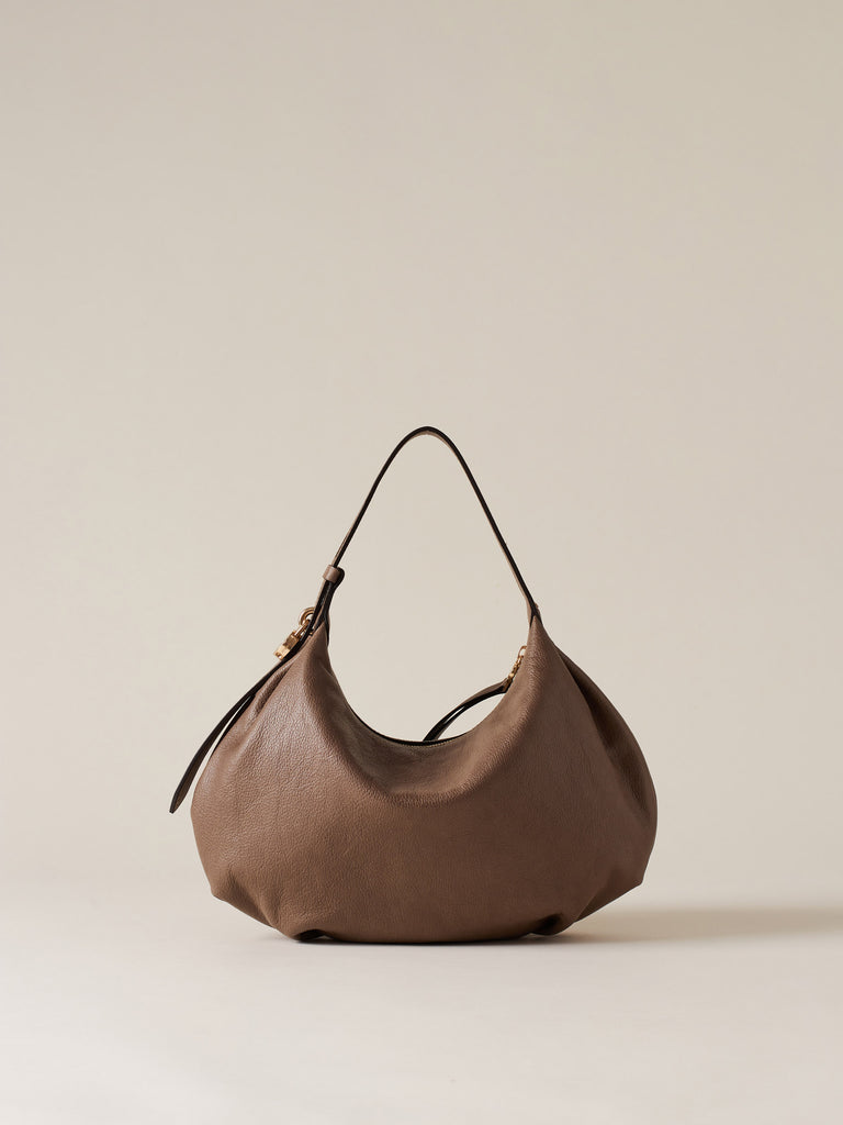 Leather Handbag - PRIVE HOBO BAG SMALL - Borbonese