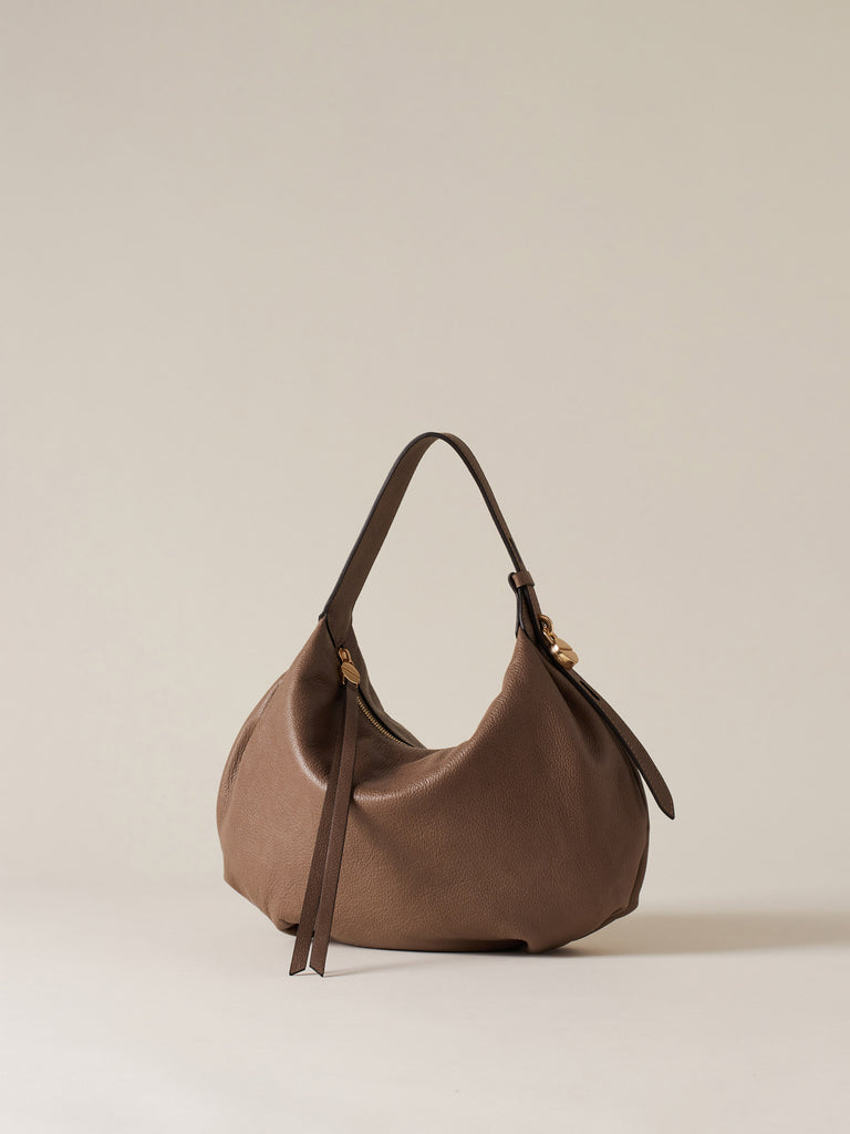 Leather Handbag - PRIVE HOBO BAG SMALL - Borbonese