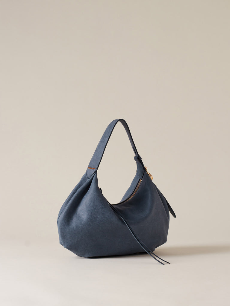 Leather Handbag - PRIVE HOBO BAG SMALL - Borbonese