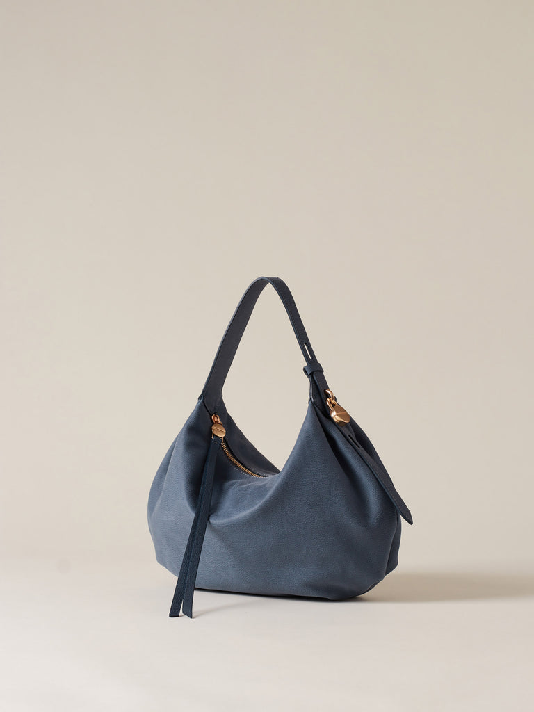 Leather Handbag - PRIVE HOBO BAG SMALL - Borbonese