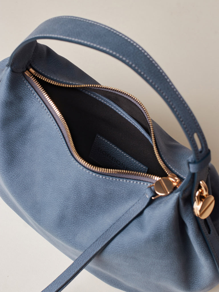 Leather Handbag - PRIVE HOBO BAG SMALL - Borbonese