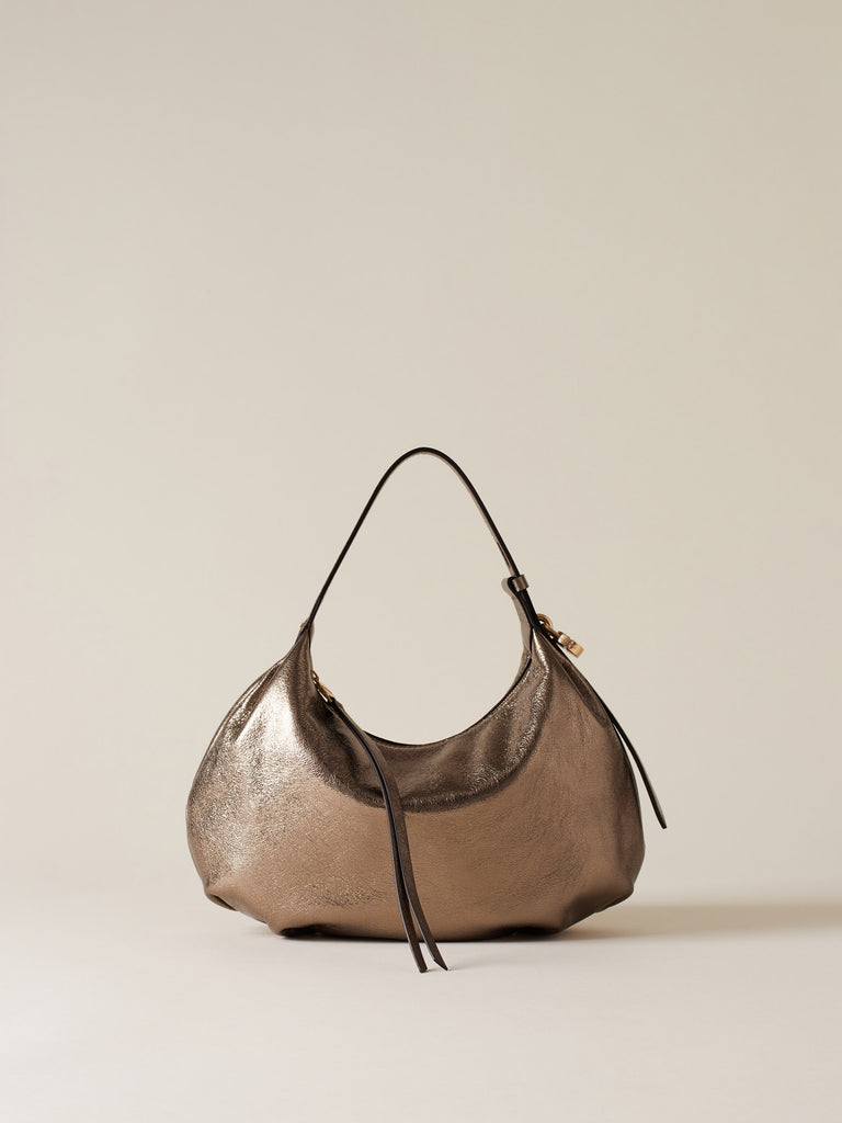Leather Handbag - PRIVE HOBO BAG SMALL - Borbonese