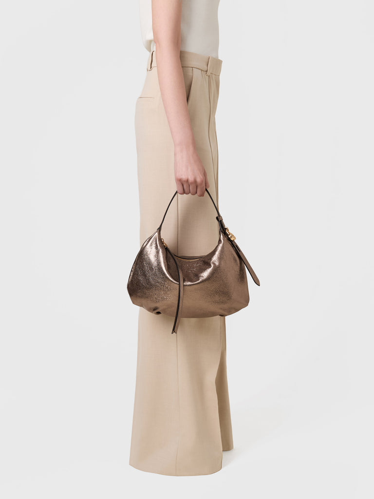 Leather Handbag - PRIVE HOBO BAG SMALL - Borbonese