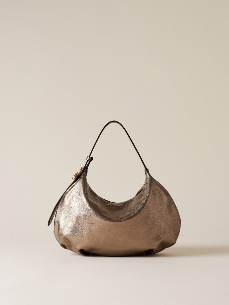 Leather Handbag - PRIVE HOBO BAG SMALL - Borbonese