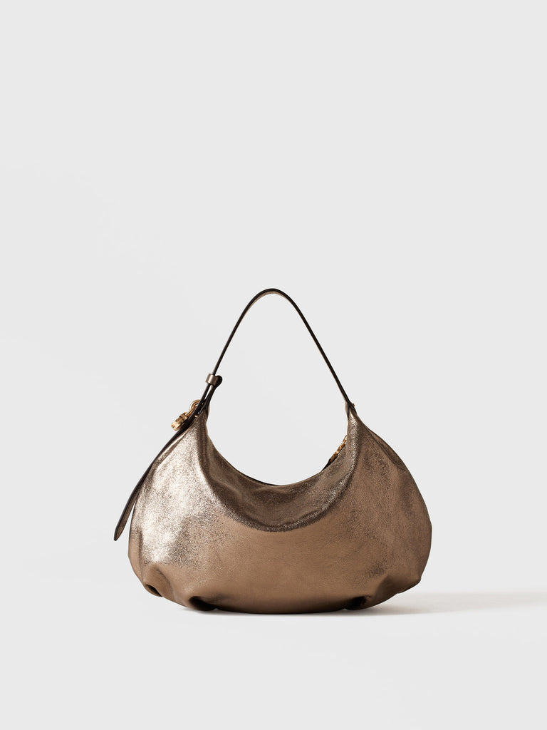 Leather Handbag - PRIVE HOBO BAG SMALL - Borbonese