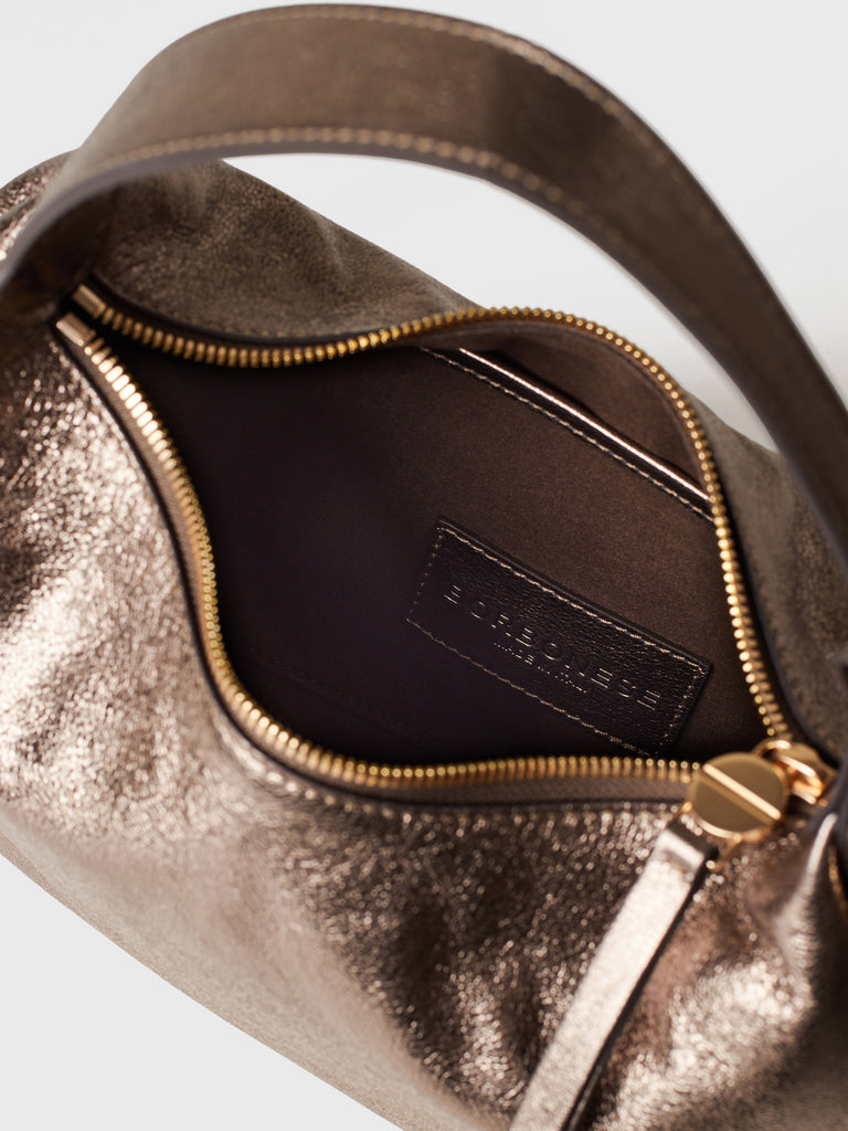 Leather Handbag - PRIVE HOBO BAG SMALL - Borbonese