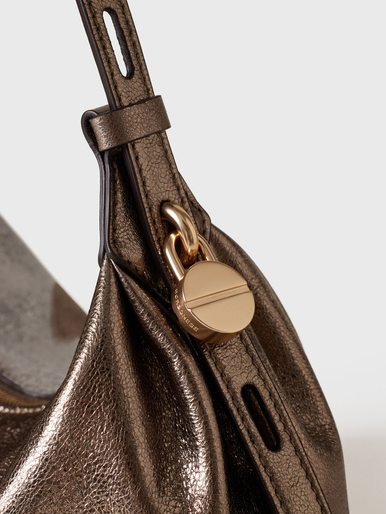 Leather Handbag - PRIVE HOBO BAG SMALL - Borbonese