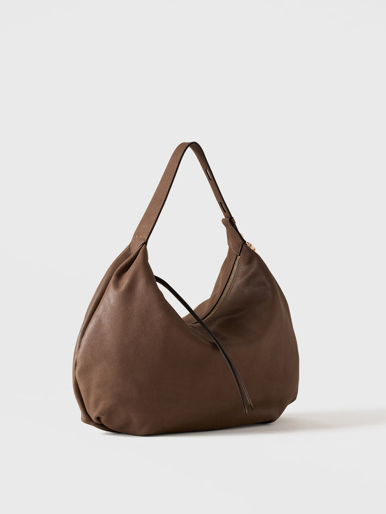 Leather shoulder bag - PRIVE HOBO BAG MEDIUM - Borbonese