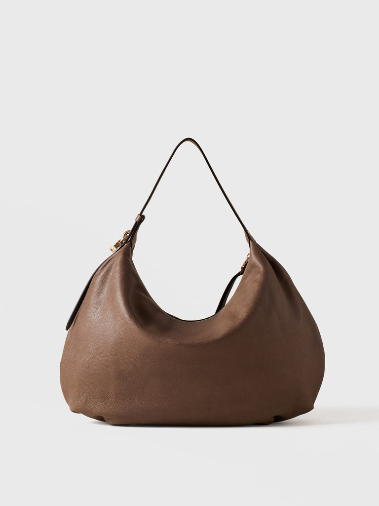 Leather shoulder bag - PRIVE HOBO BAG MEDIUM - Borbonese