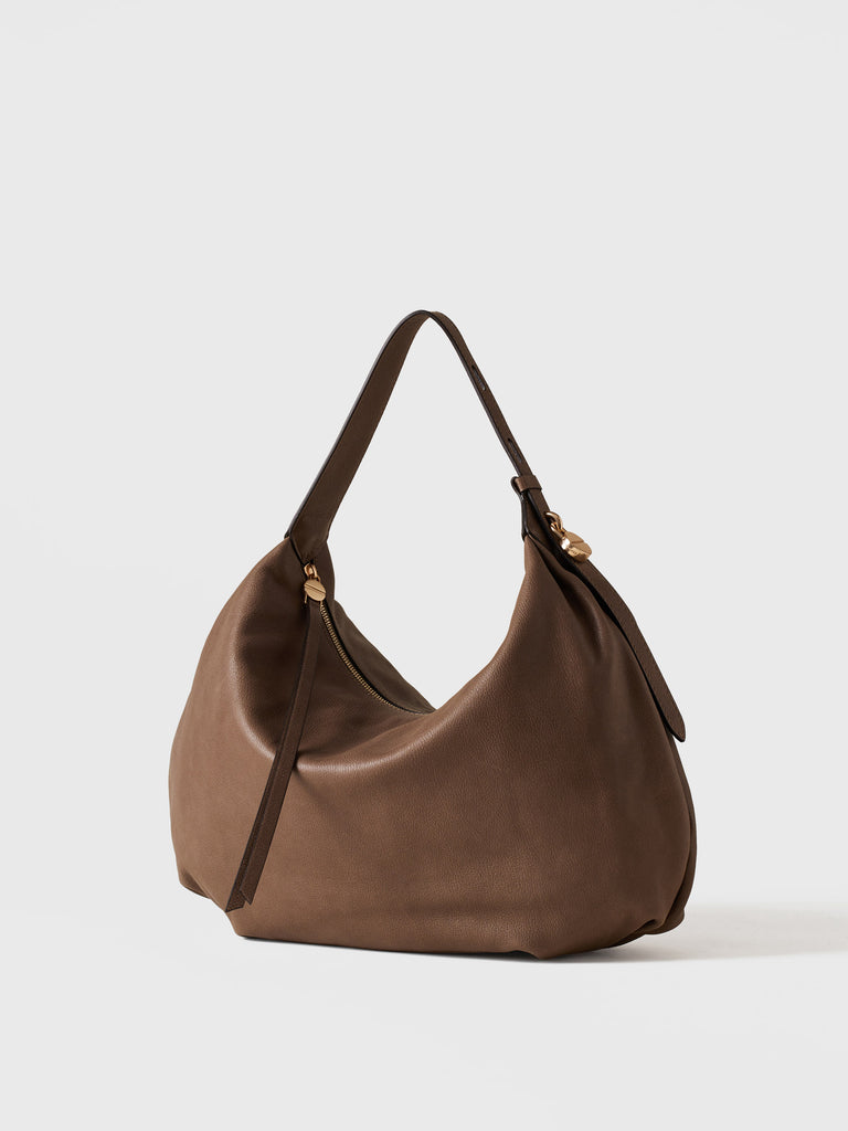 Leather shoulder bag - PRIVE HOBO BAG MEDIUM - Borbonese