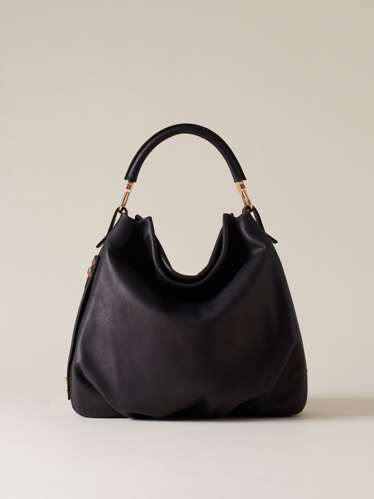Leather Handbag - BICE HOBO BAG MEDIUM - Borbonese