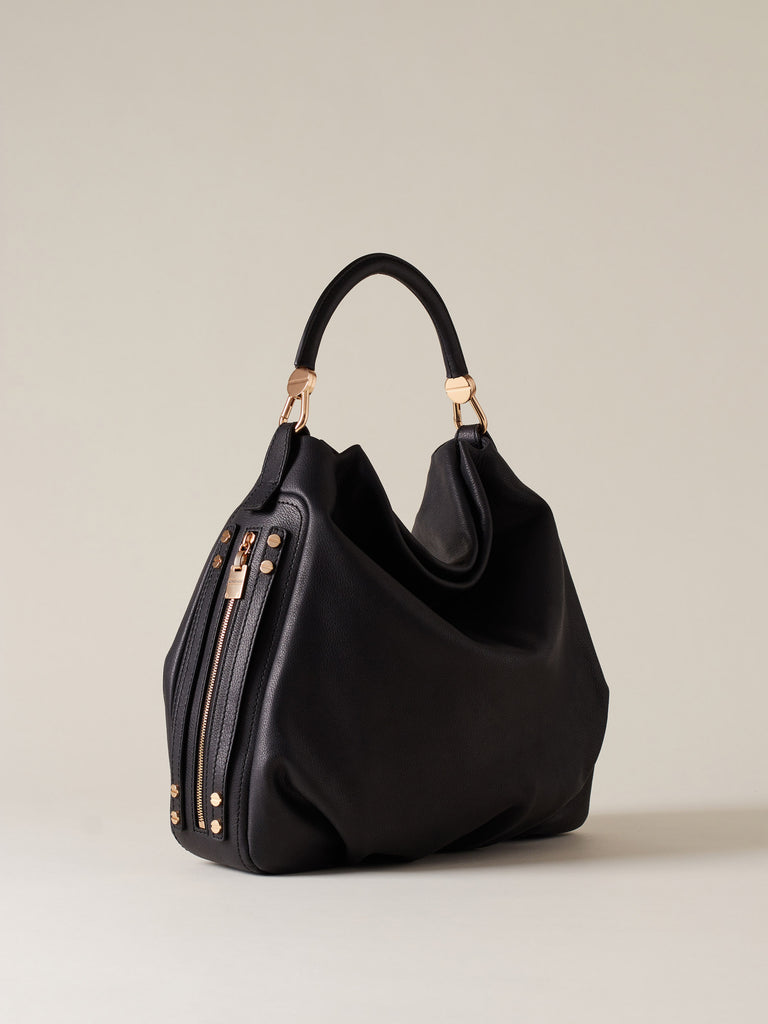 Leather Handbag - BICE HOBO BAG MEDIUM - Borbonese
