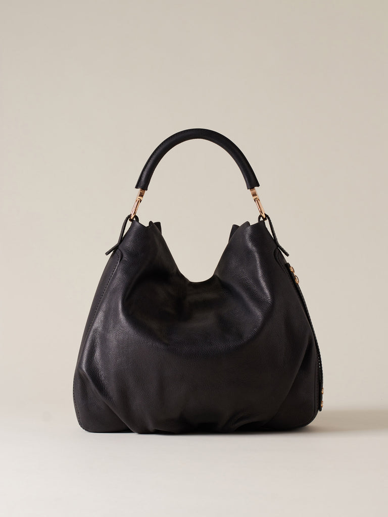 Leather Handbag - BICE HOBO BAG MEDIUM - Borbonese