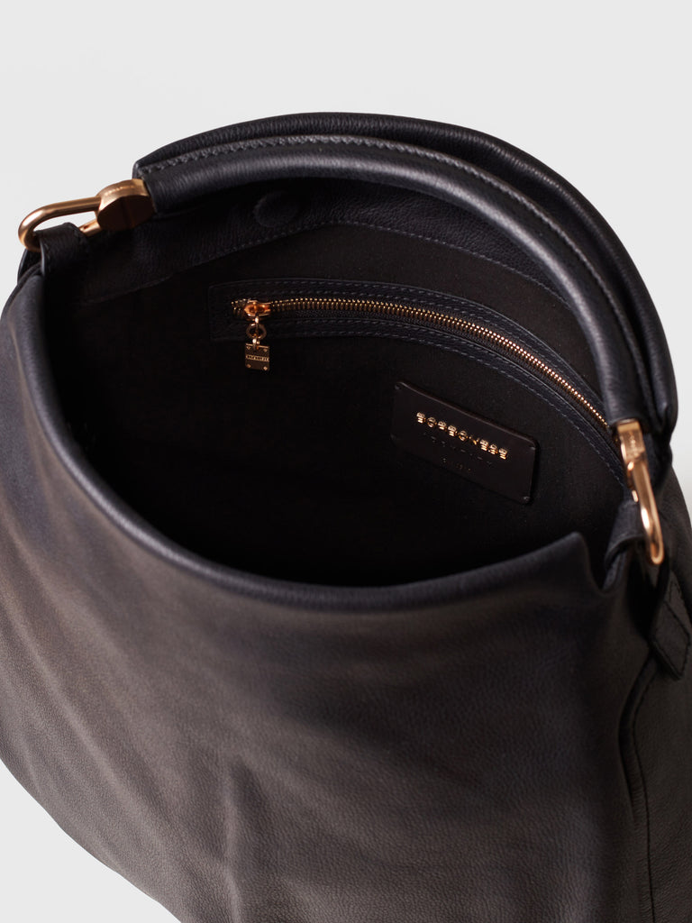 Leather Handbag - BICE HOBO BAG MEDIUM - Borbonese