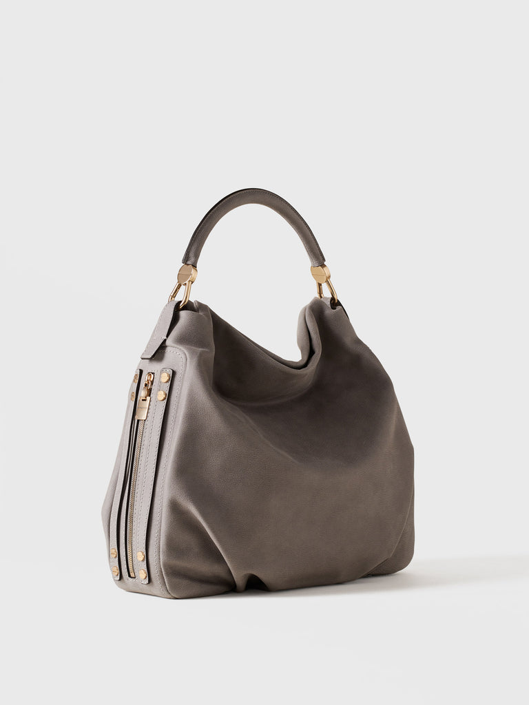 Leather Handbag - BICE HOBO BAG MEDIUM - Borbonese