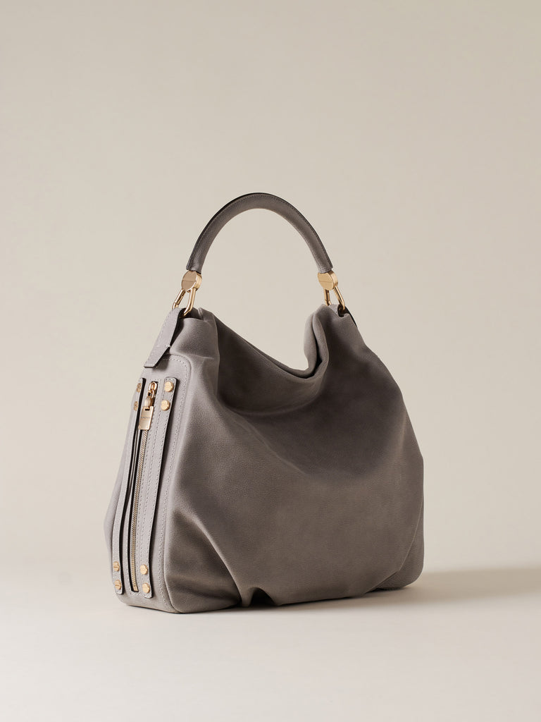 Leather Handbag - BICE HOBO BAG MEDIUM - Borbonese