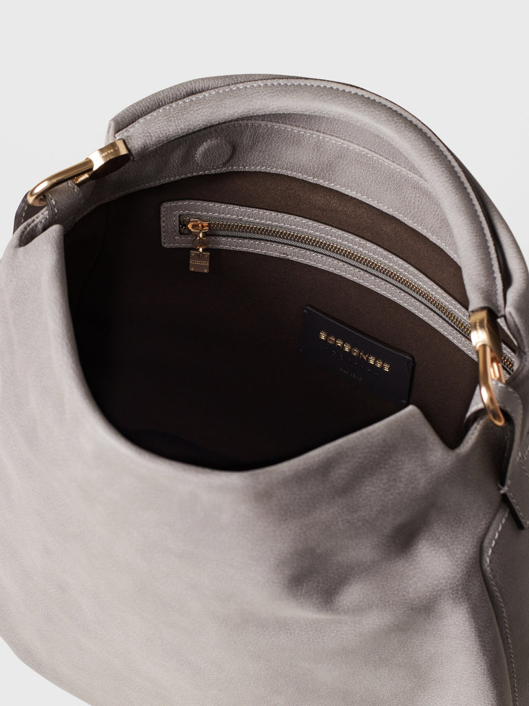 Leather Handbag - BICE HOBO BAG MEDIUM - Borbonese