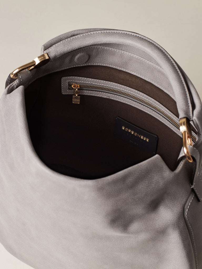 Leather Handbag - BICE HOBO BAG MEDIUM - Borbonese