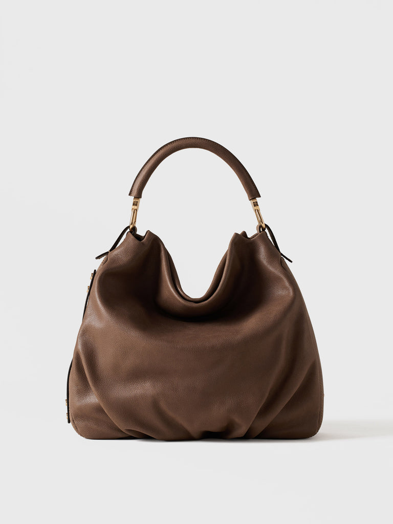 Leather Handbag - BICE HOBO BAG MEDIUM - Borbonese