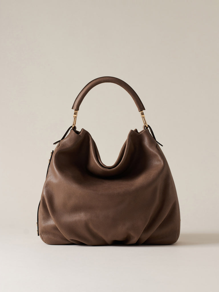 Leather Handbag - BICE HOBO BAG MEDIUM - Borbonese